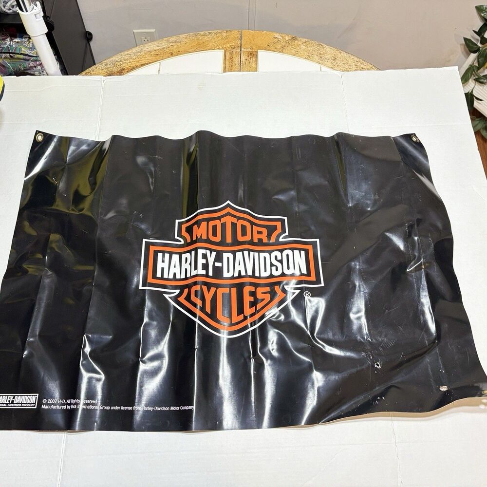 Harley-Davidson 2007 Vinyl Banner Double Sided Logo Garage Man Cave